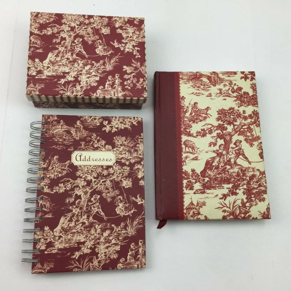 Covington Red Floral Stationary Set Journal Address Book Note Cards Envelopes